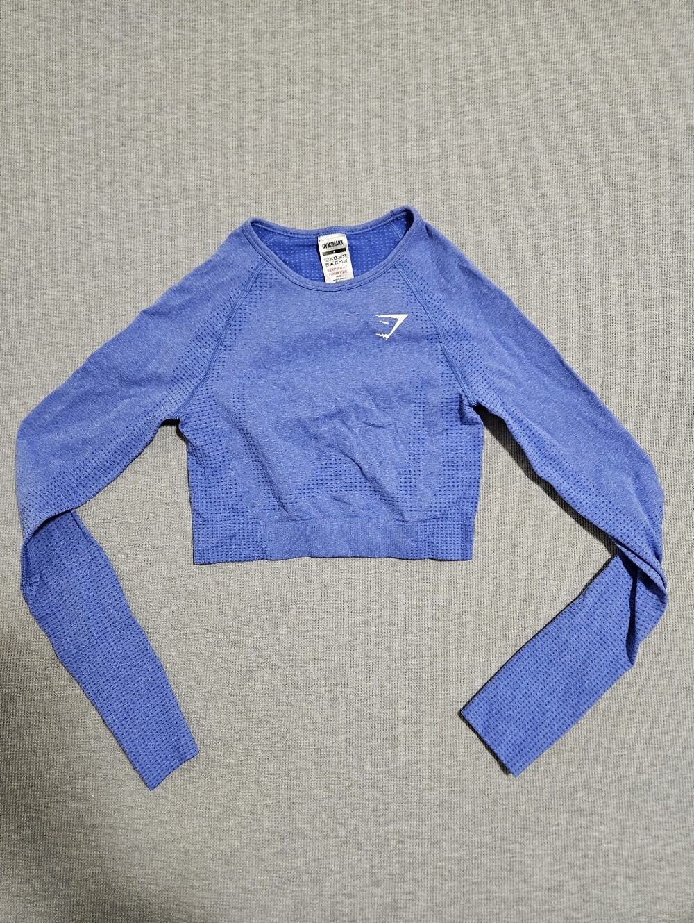 Gymshark Women’s Royal Blue Seamless Cropped Long Sleeve Small